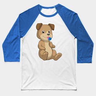 Dog with Sweets Lollipop Baseball T-Shirt